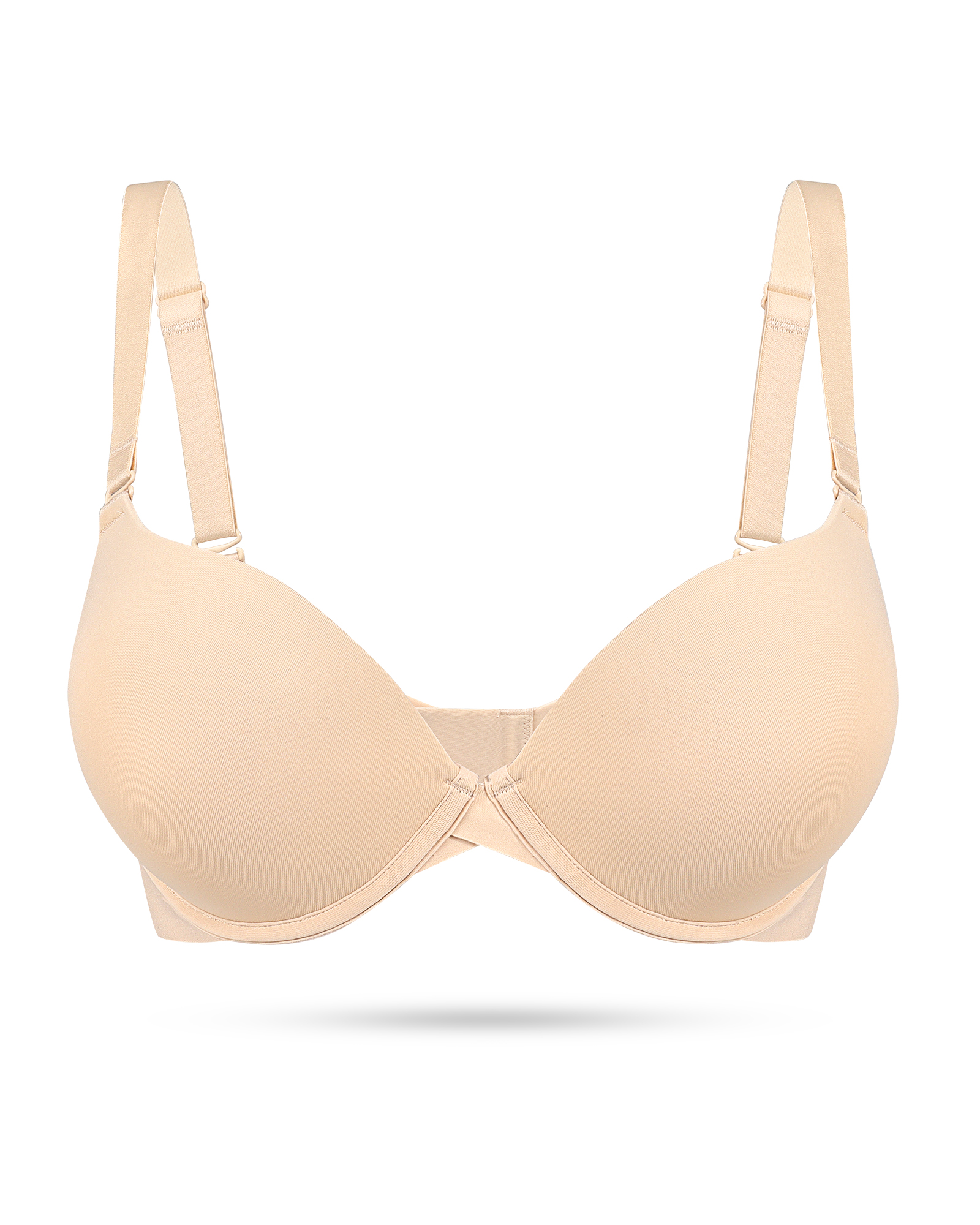 Push Up Padded Plunge Bra Seamless Underwire T-Shirt Deep V Bras