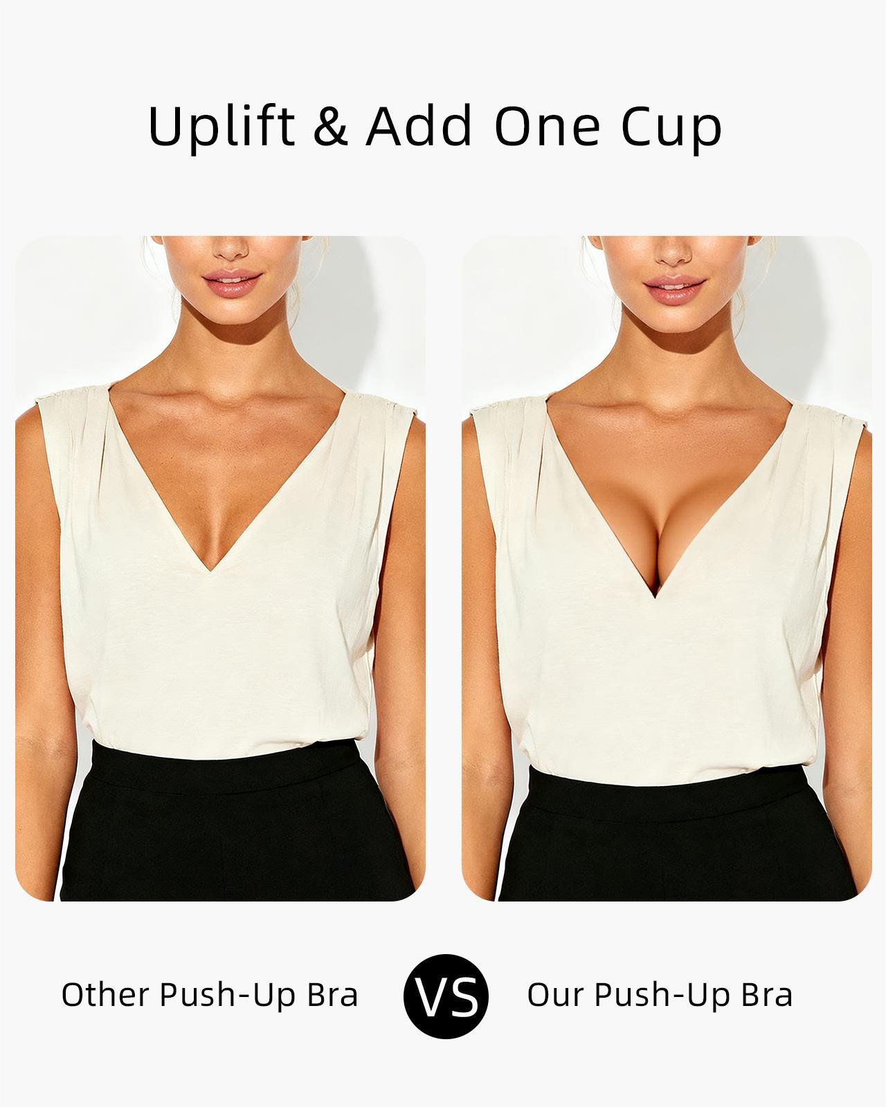 Padded Push Up V Neck Lace Underwire T-Shirt Bra