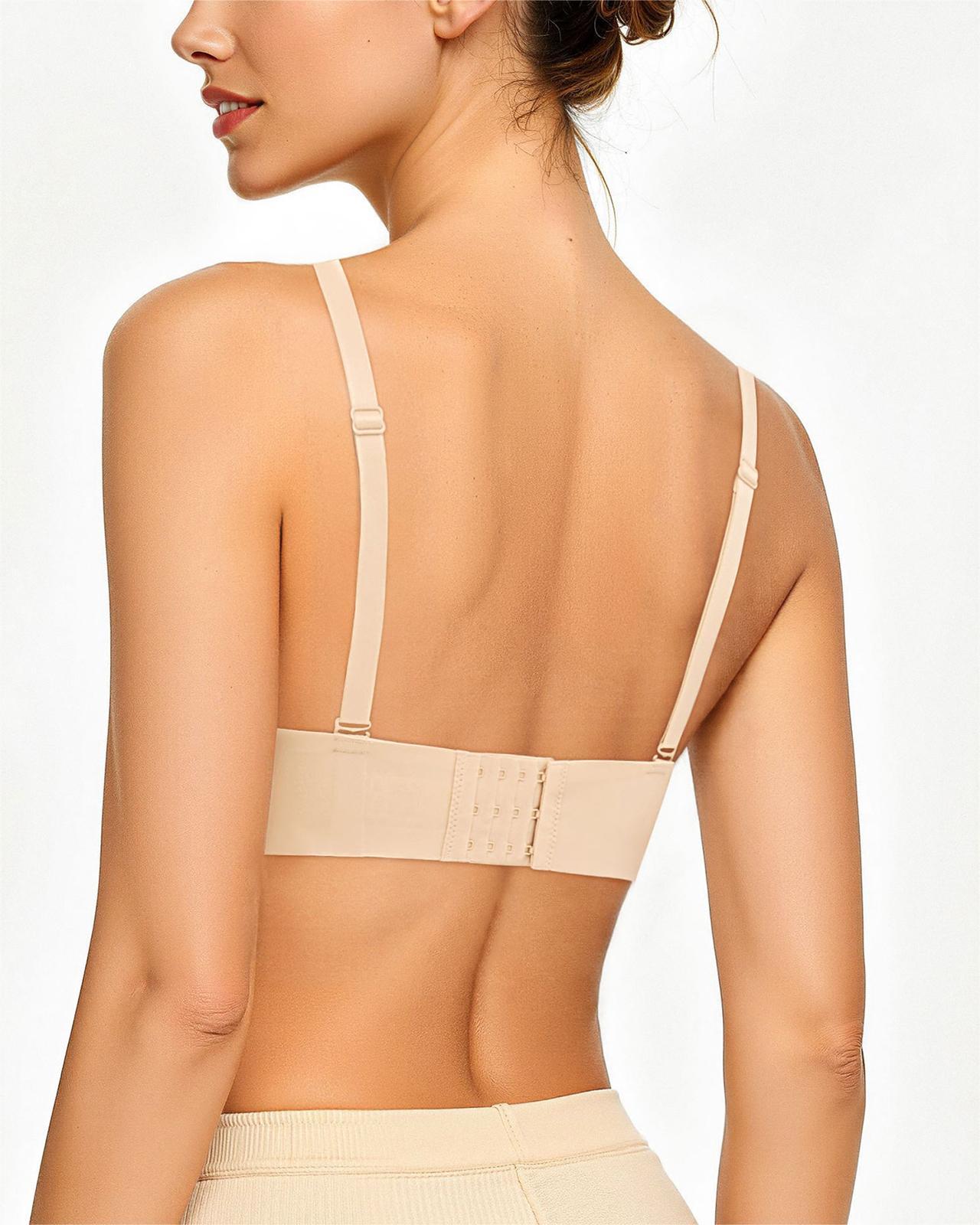 Padded Push Up V Neck Lace Underwire T-Shirt Bra