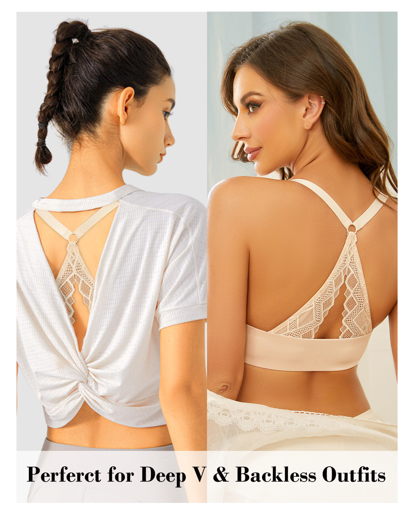 Front Closure Push Up Padded Seamless Lace Racerback Underwire Bra