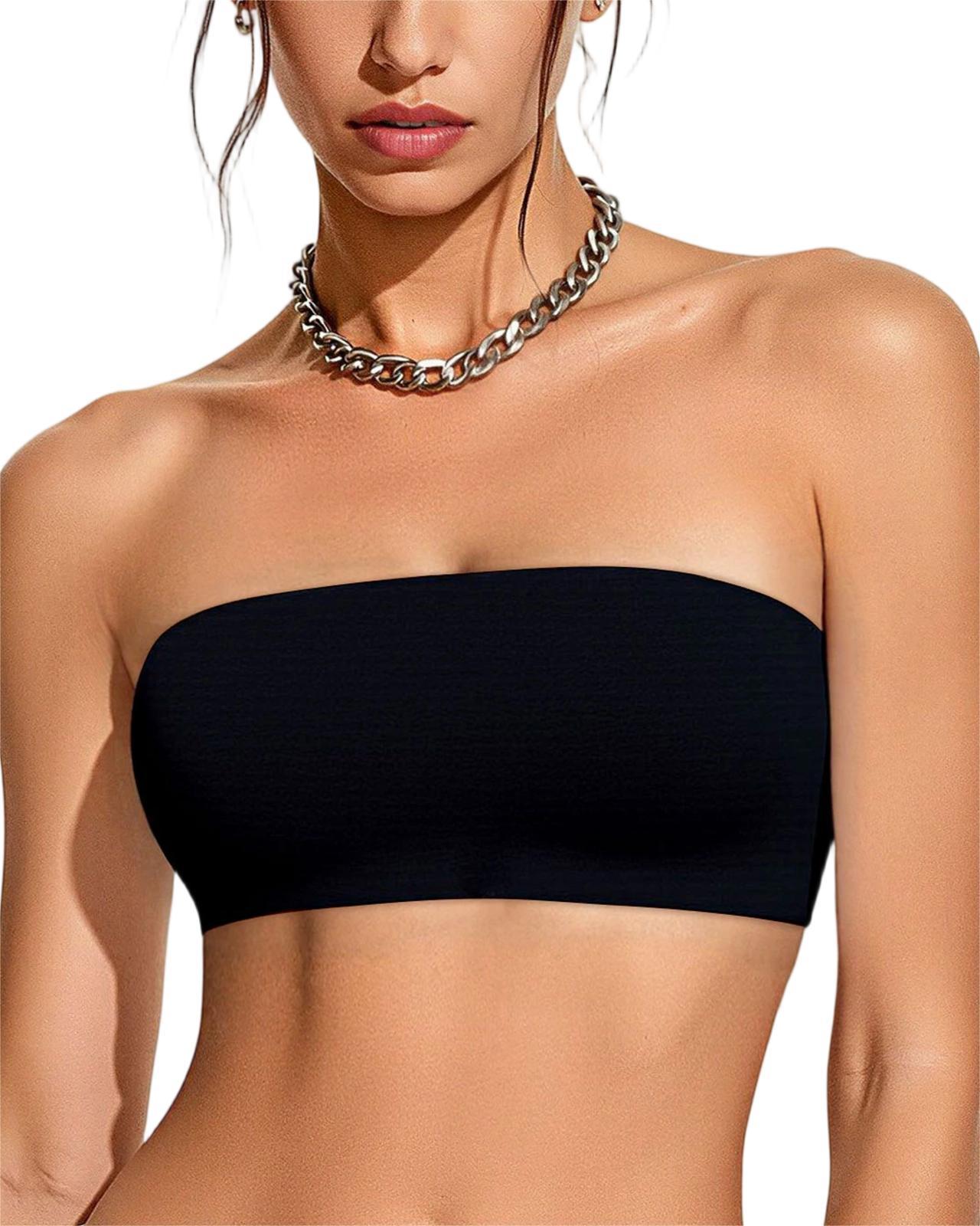 Seamless Strapless Bandeau Stretchy Wireless Non-Padded Tube Bra
