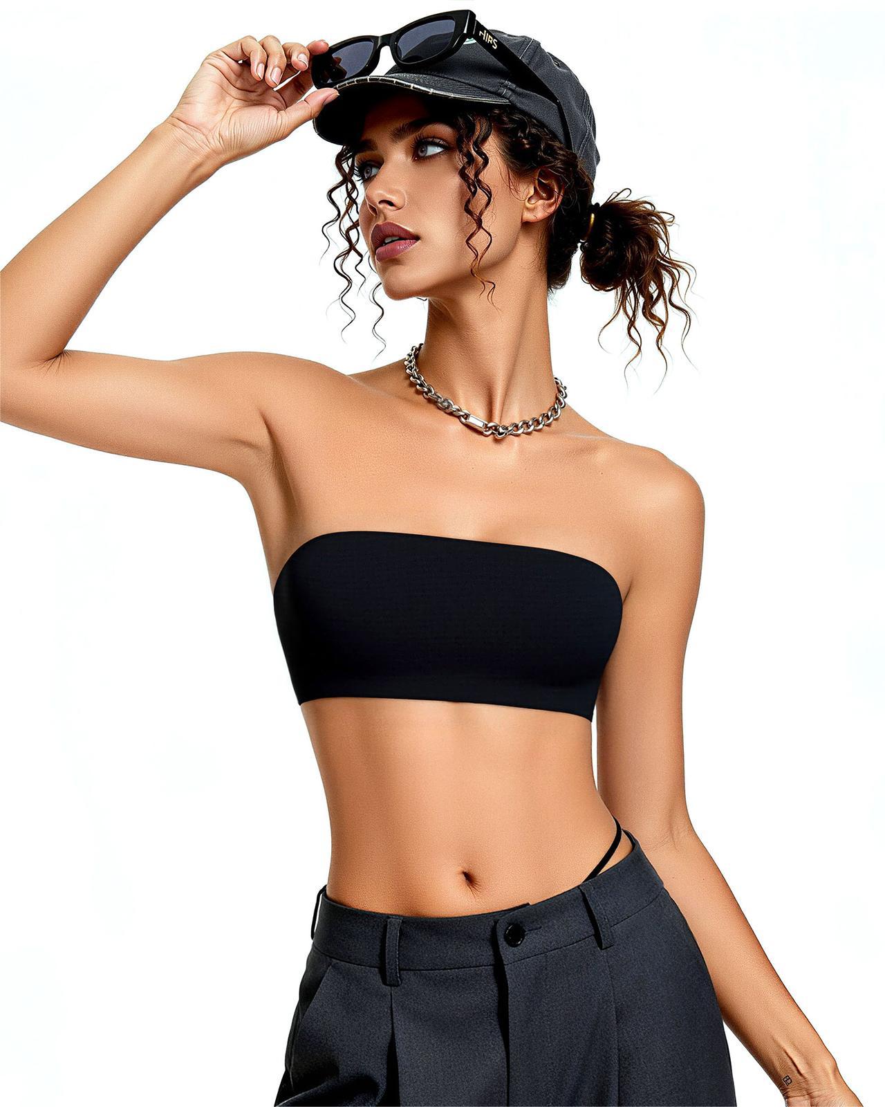 Seamless Strapless Bandeau Stretchy Wireless Non-Padded Tube Bra