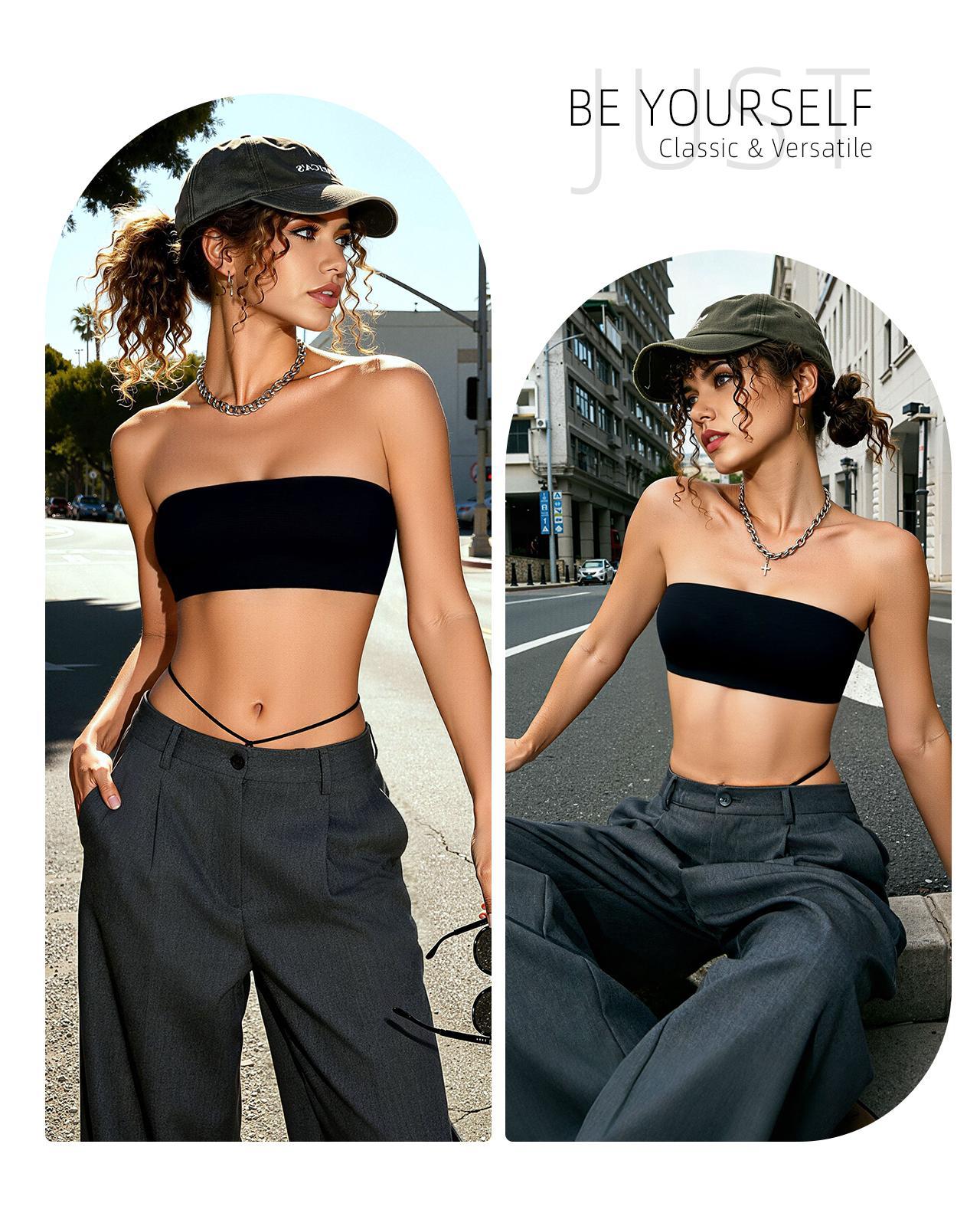 Seamless Strapless Bandeau Stretchy Wireless Non-Padded Tube Bra