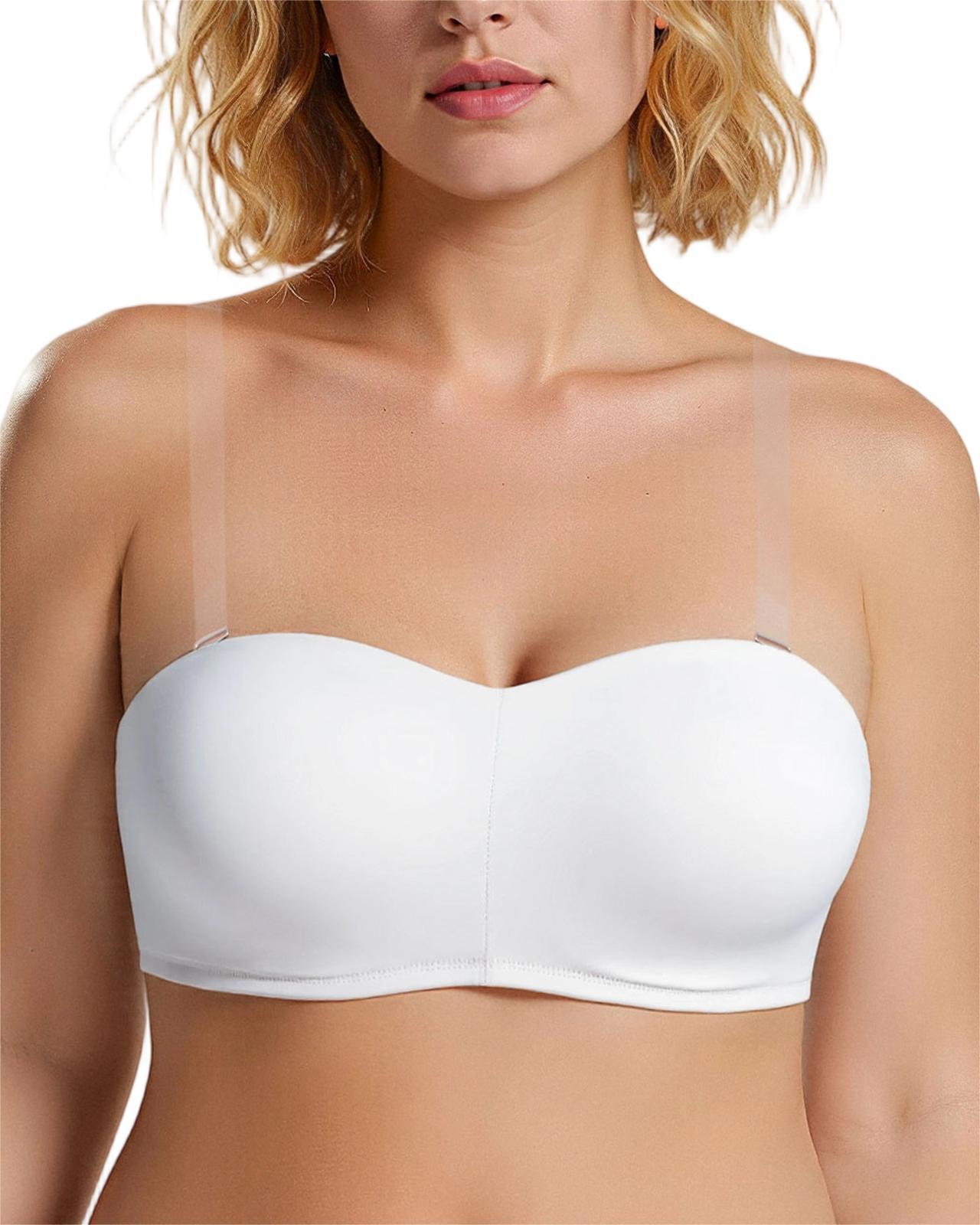 Plus Size Strapless Bandeau Padded Underwire Support Non-Slip Convertible Bra