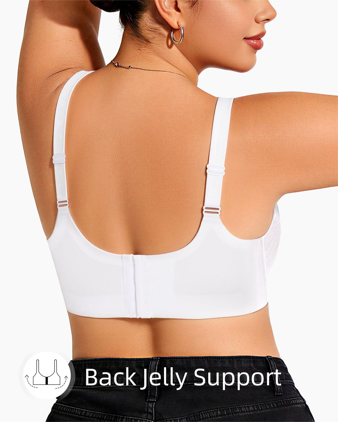 Sheer Mesh And Lace Full Coverage Plunge Unlined Underwire Bra