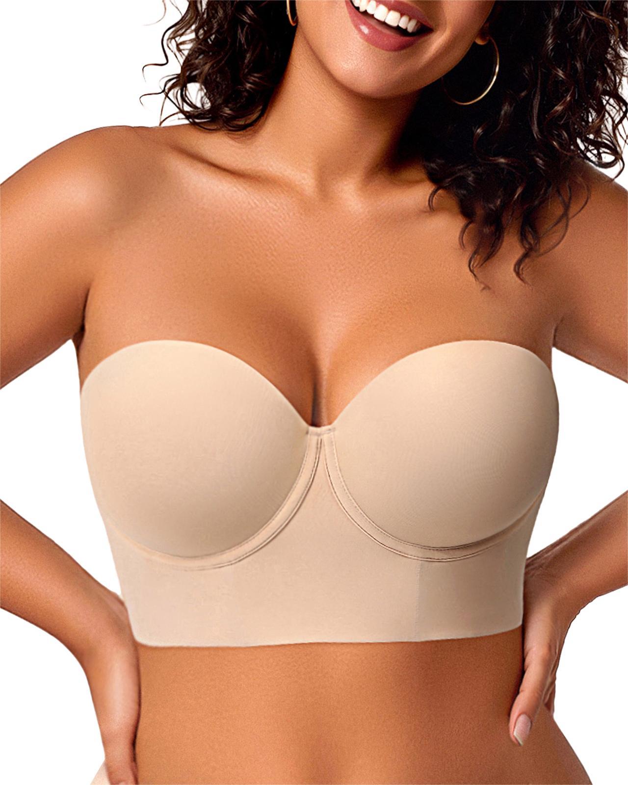Longline Strapless Large Bust Full Coverage Plus Size Corset Lift Up Bra