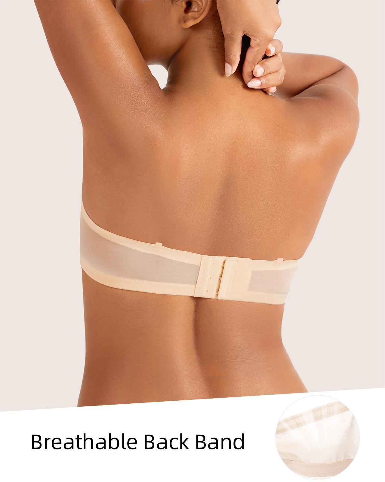 Strapless Seamless Push Up Padded Non Slip Underwire Plunge Bra