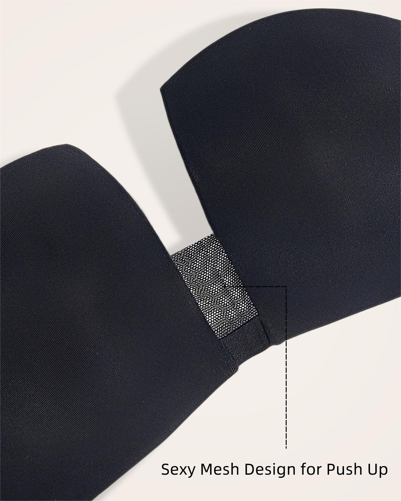 Strapless Seamless Push Up Padded Non Slip Underwire Plunge Bra