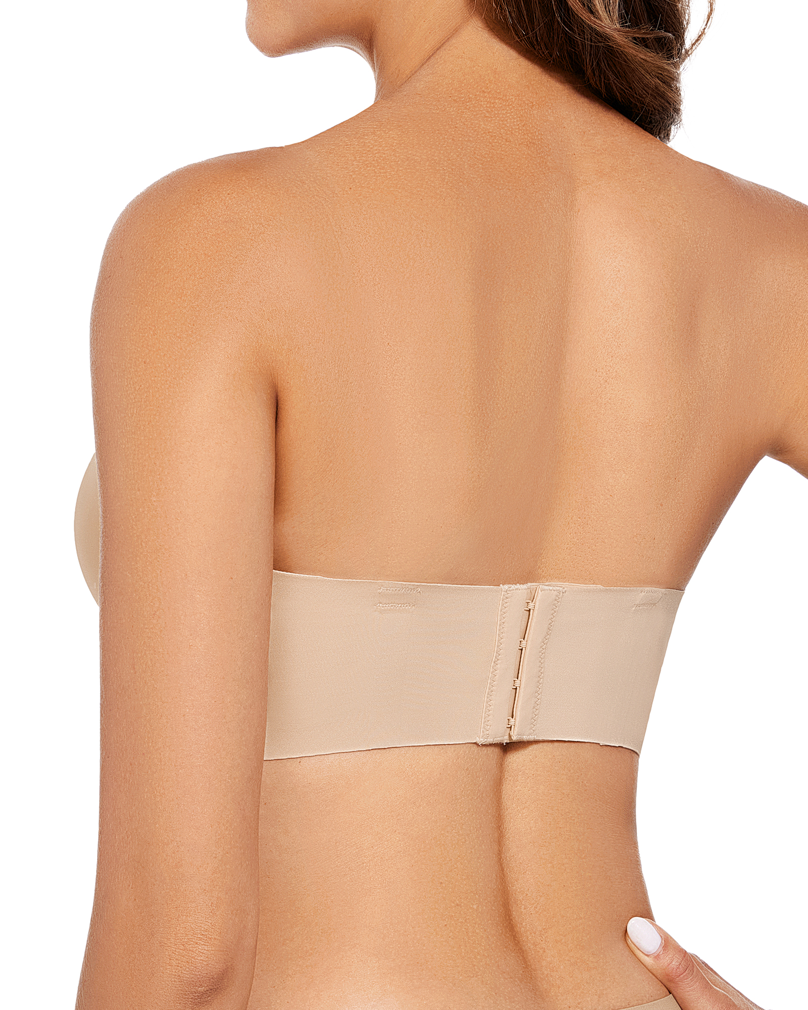 Strapless Push Up Thick Padded Balconette Seamless Convertible Bra