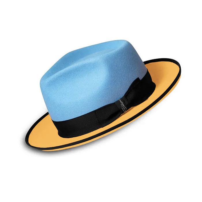 Limited - The Fox Fedora - Light Blue Yellow