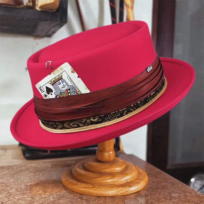 Custom Porkpie-Rose Red