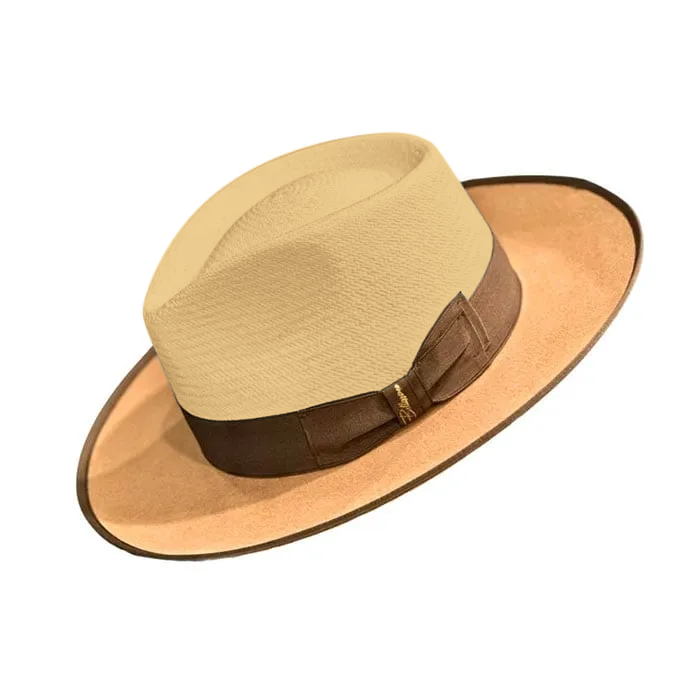 Exclusive Panama and Felt Two Tone Fox-Yellow(Camel)