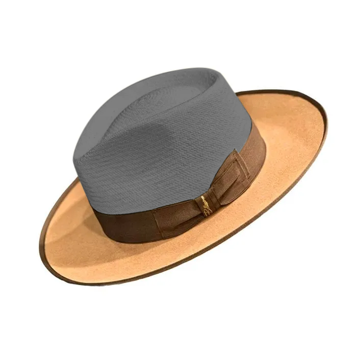 Exclusive Panama and Felt Two Tone Fox-Gray(Camel)