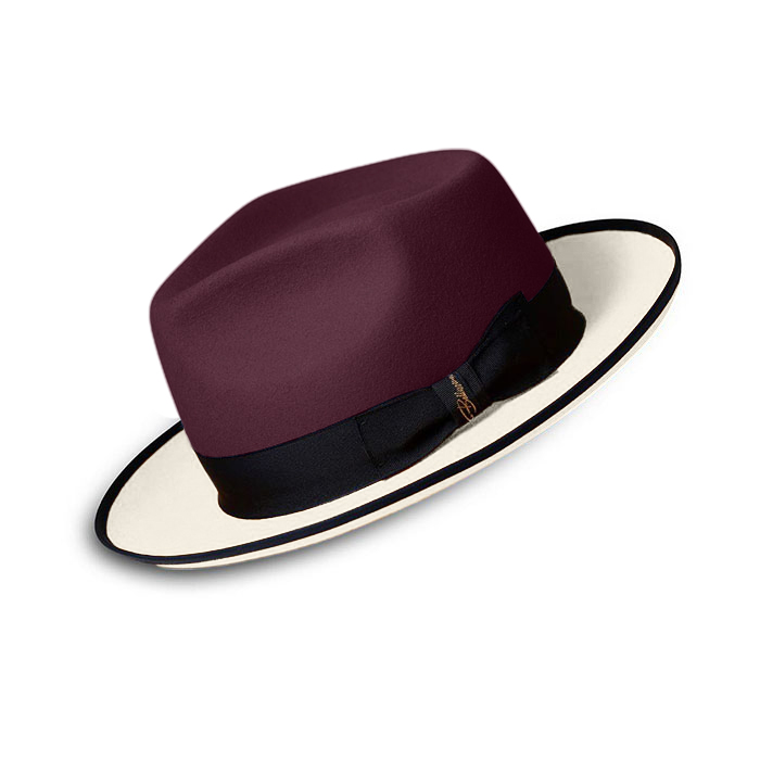 Limited - The Fox Fedora -Burgundy Ivory