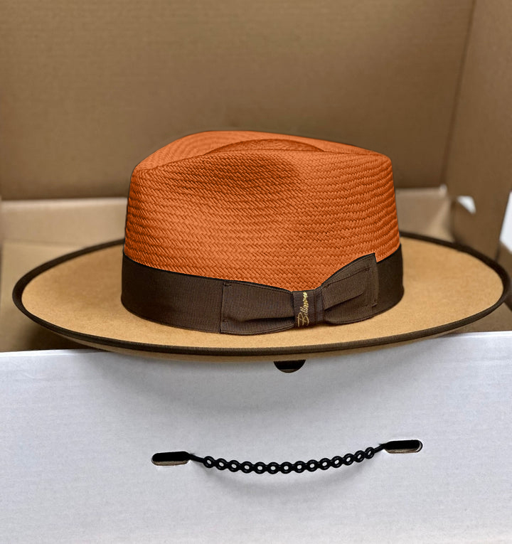 Exclusive Panama and Felt Two Tone Fox-Orange(Camel)