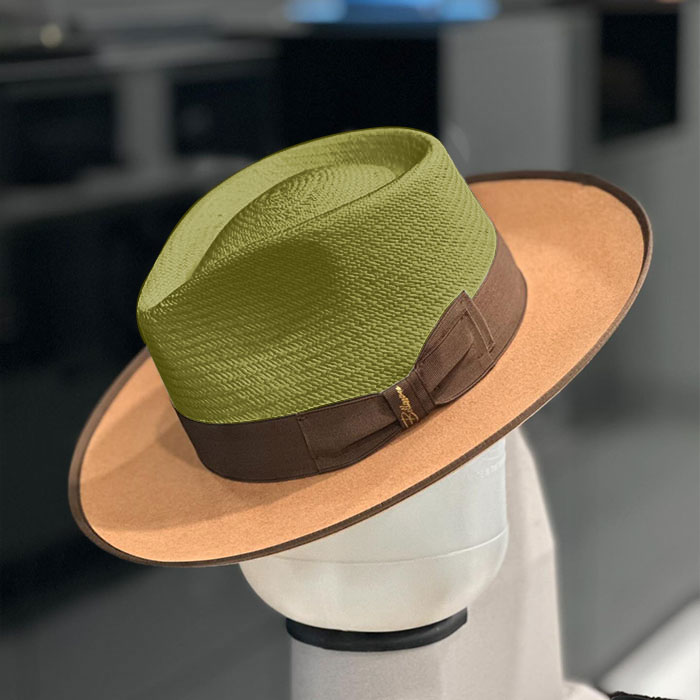 Exclusive Panama and Felt Two Tone Fox-Dark green(Camel)