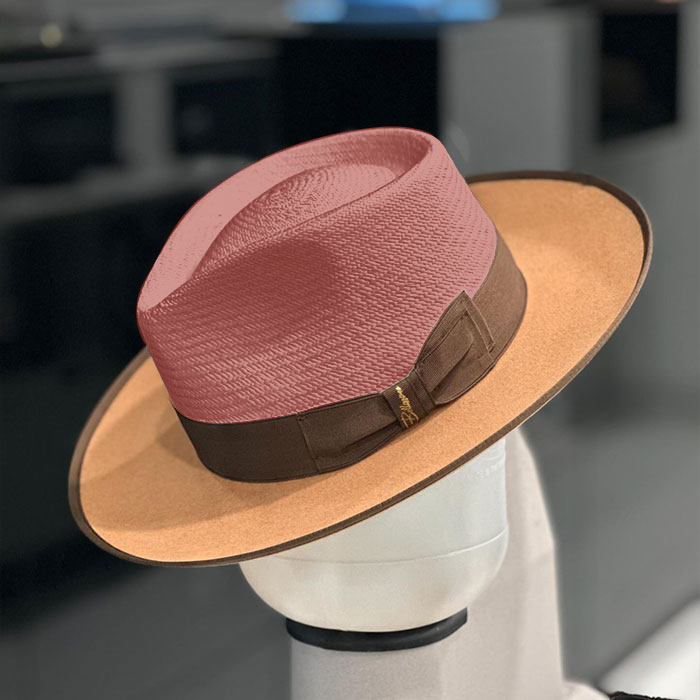 Exclusive Panama and Felt Two Tone Fox-Pink(Camel)