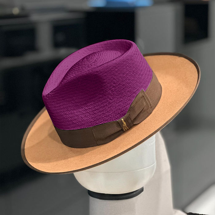 Exclusive Panama and Felt Two Tone Fox-Purple(Camel)