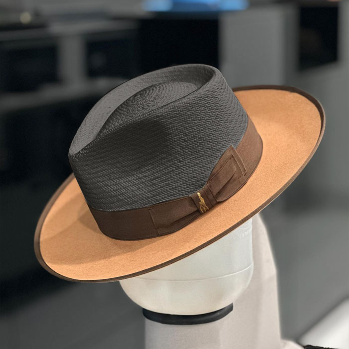Exclusive Panama and Felt Two Tone Fox-Grey(Camel)