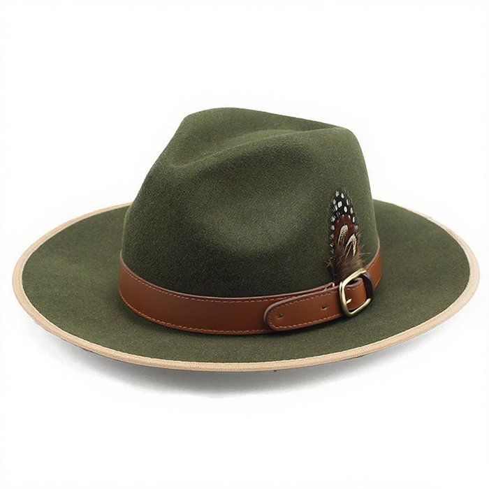 Soft Leather Vintage Felt Fedora Hat