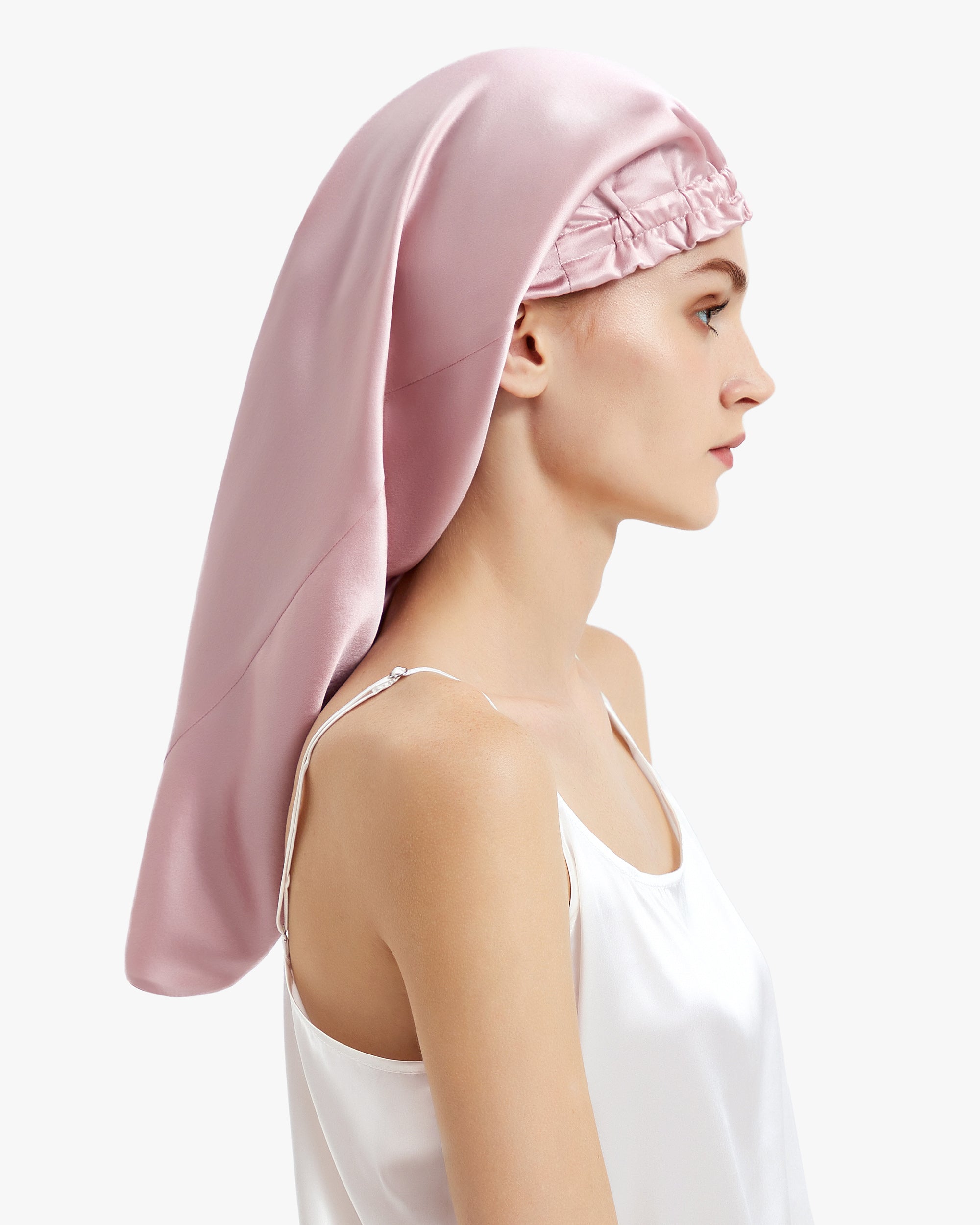 22 Momme 100% Mulberry Silk Sleep Cap Hair Bonnet with Scrunchie 22 Momme 100% Mulberry Silk Bonnet Hair Wrap for Sleeping  main image 2