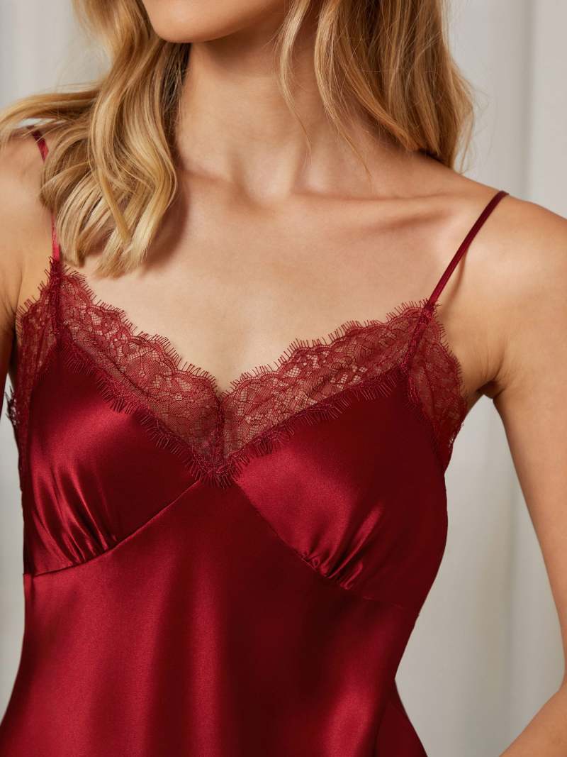 Leaver Lace Splice Silk Mini Slip Dress – MommeSilk