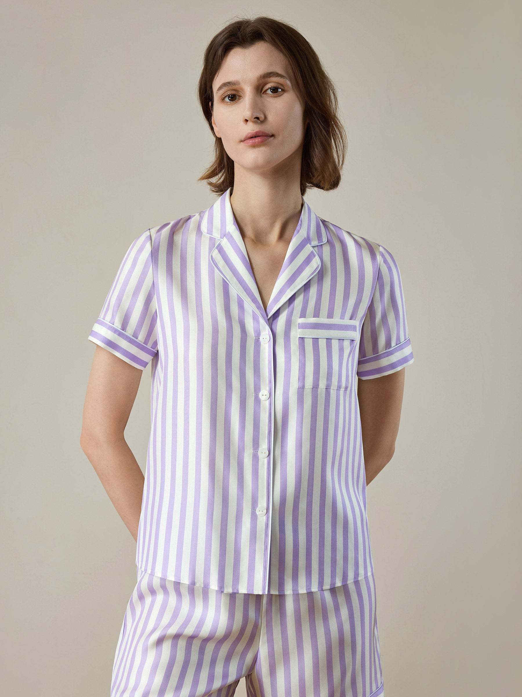 Lilac-White Pinstripes