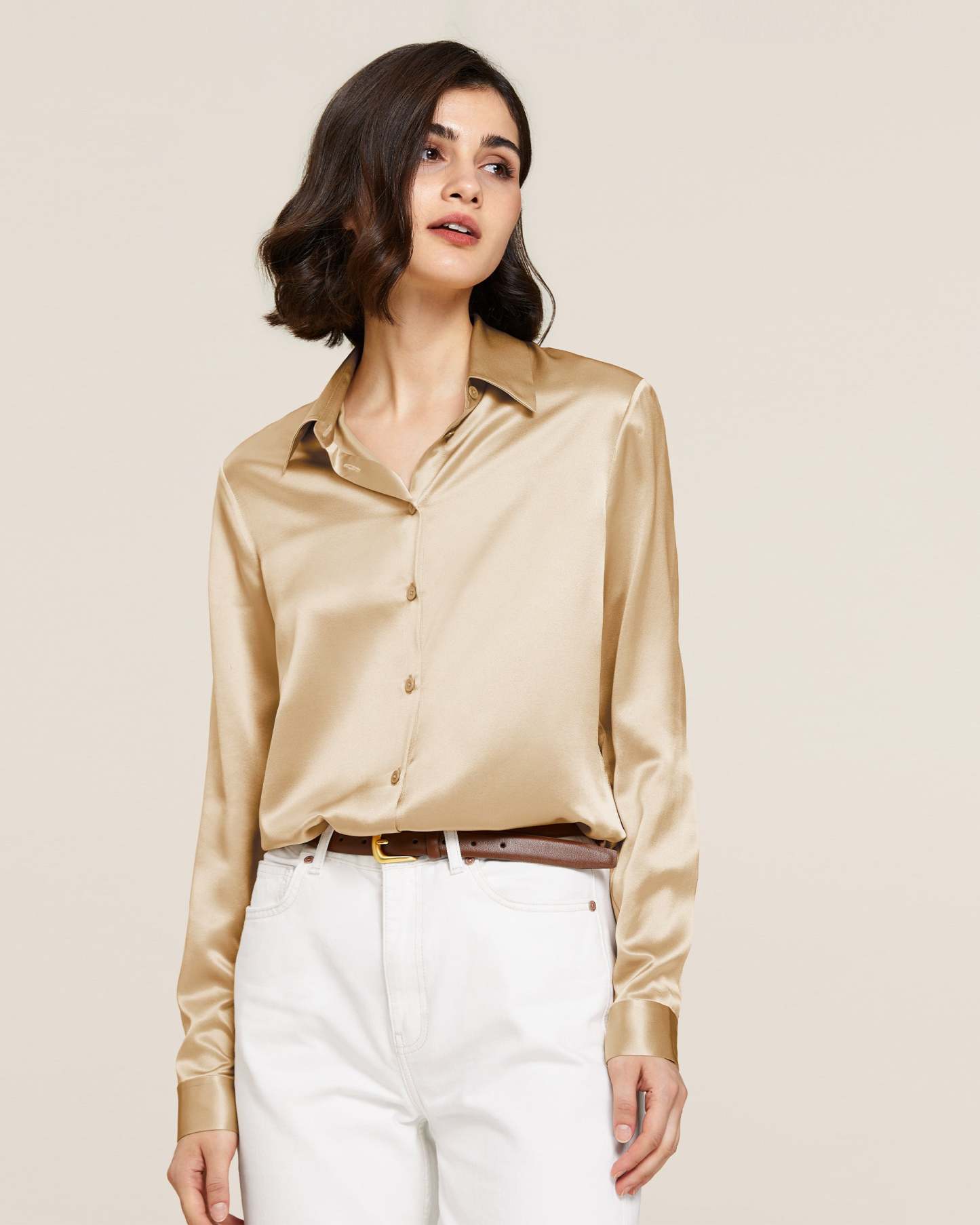 22MM Basic Versatile Silk Shirt – MommeSilk