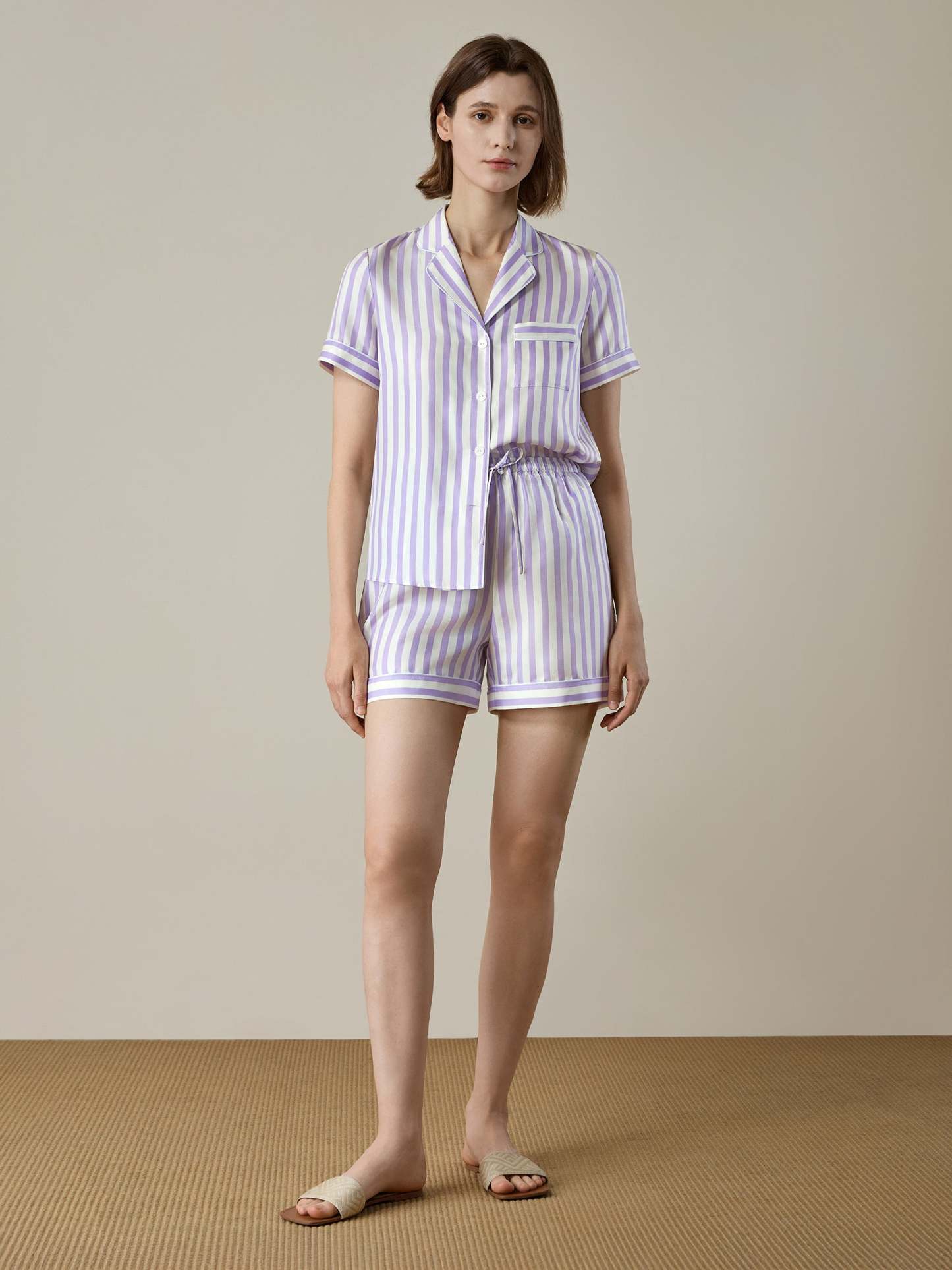Lilac-White Pinstripes