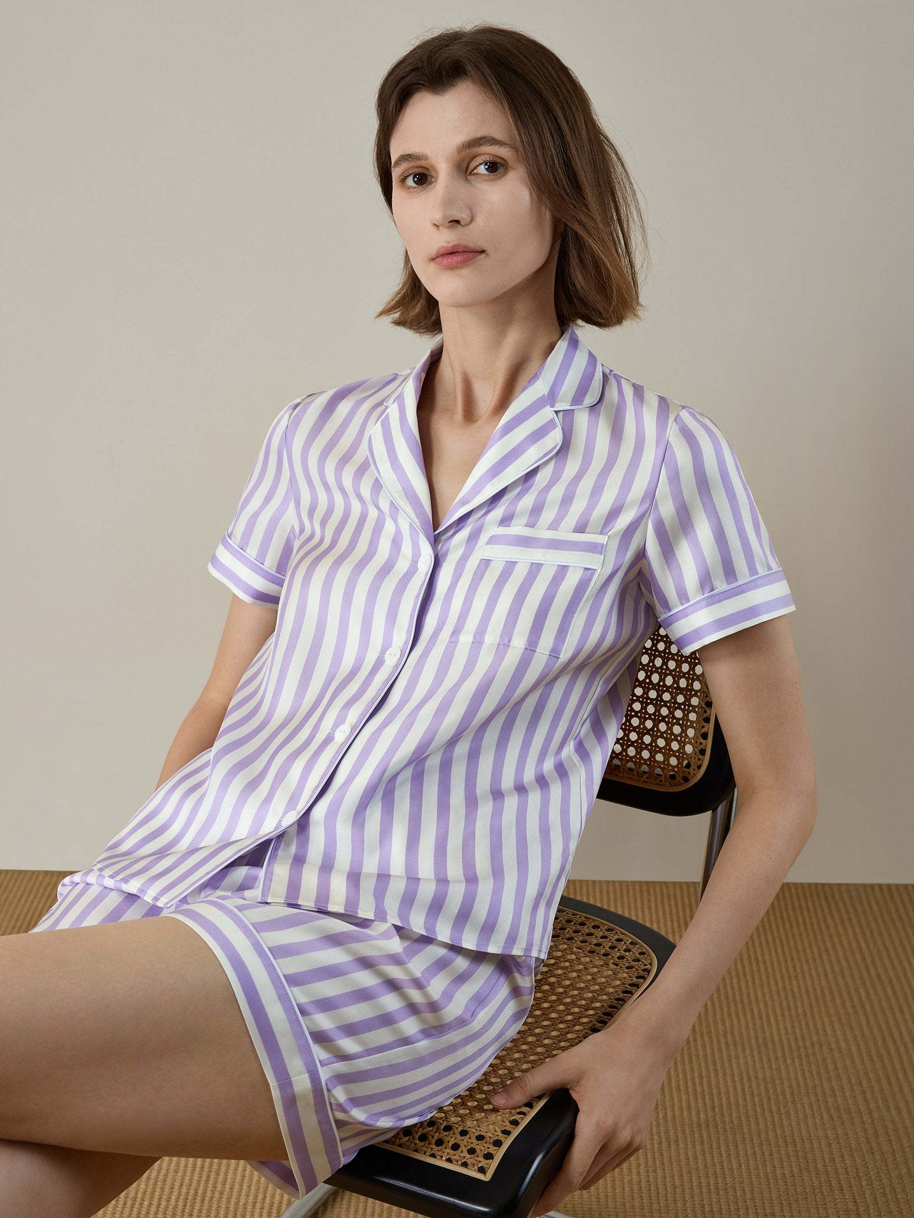 Lilac-White Pinstripes