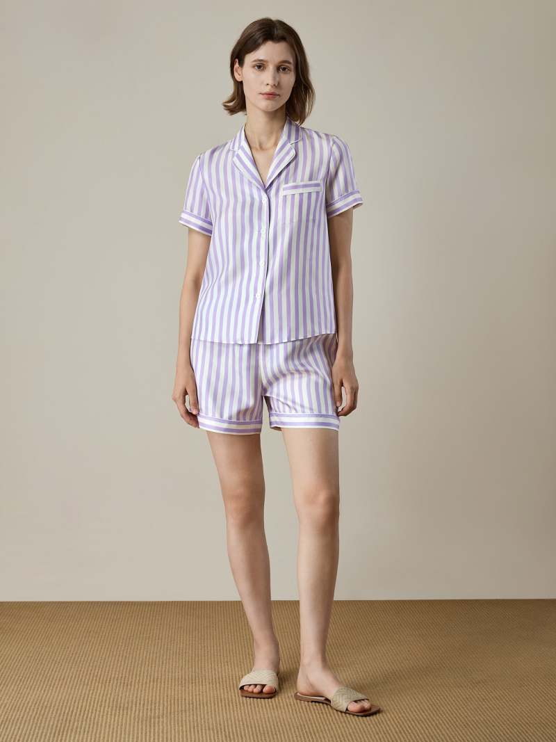 Lilac-White Pinstripes