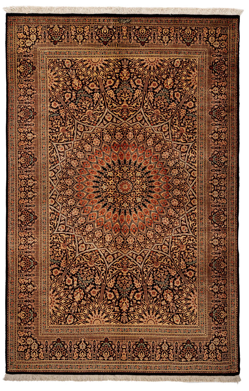 Signed Qum Silk 154x104cm