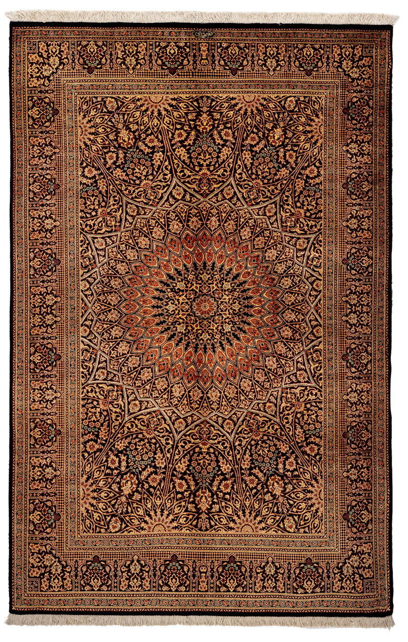 Signed Qum Silk 154x104cm