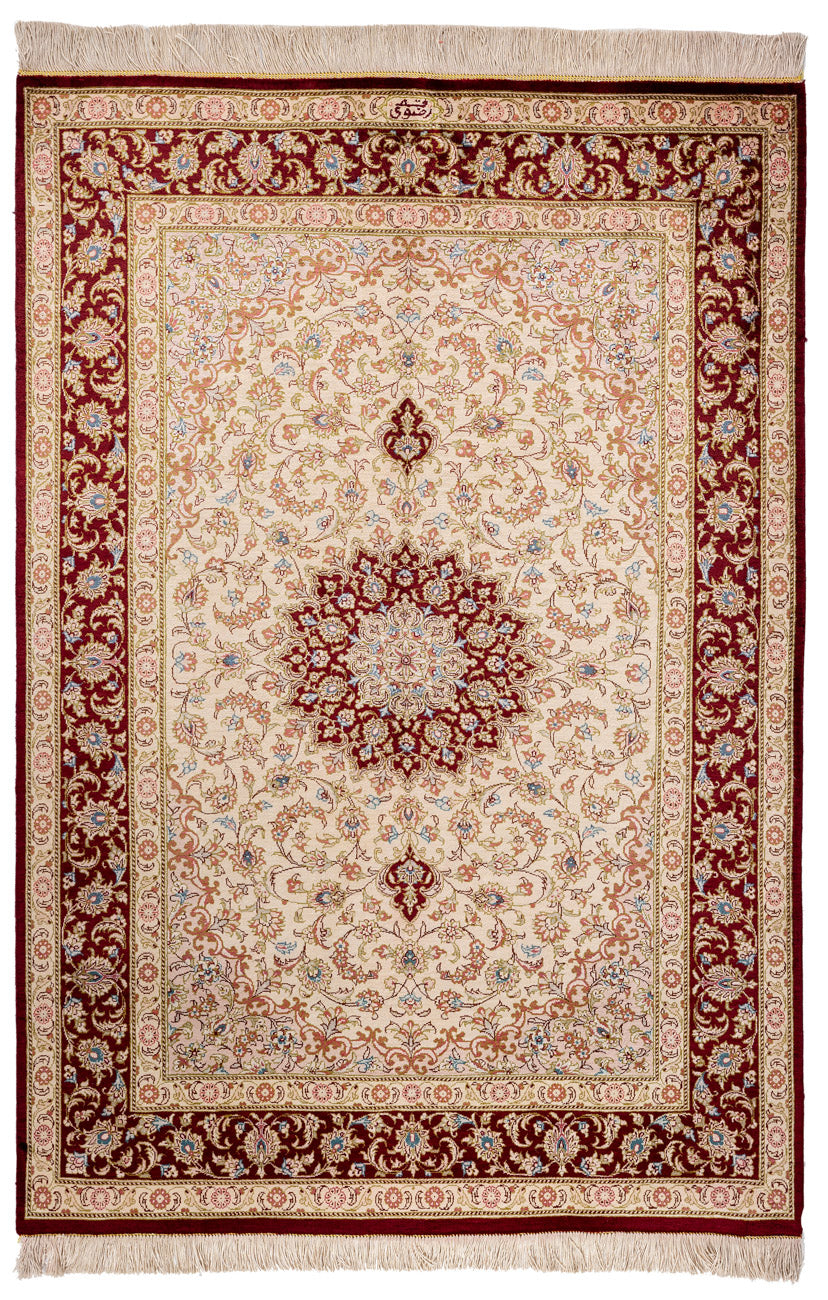 Signed Qum Silk 149x97cm