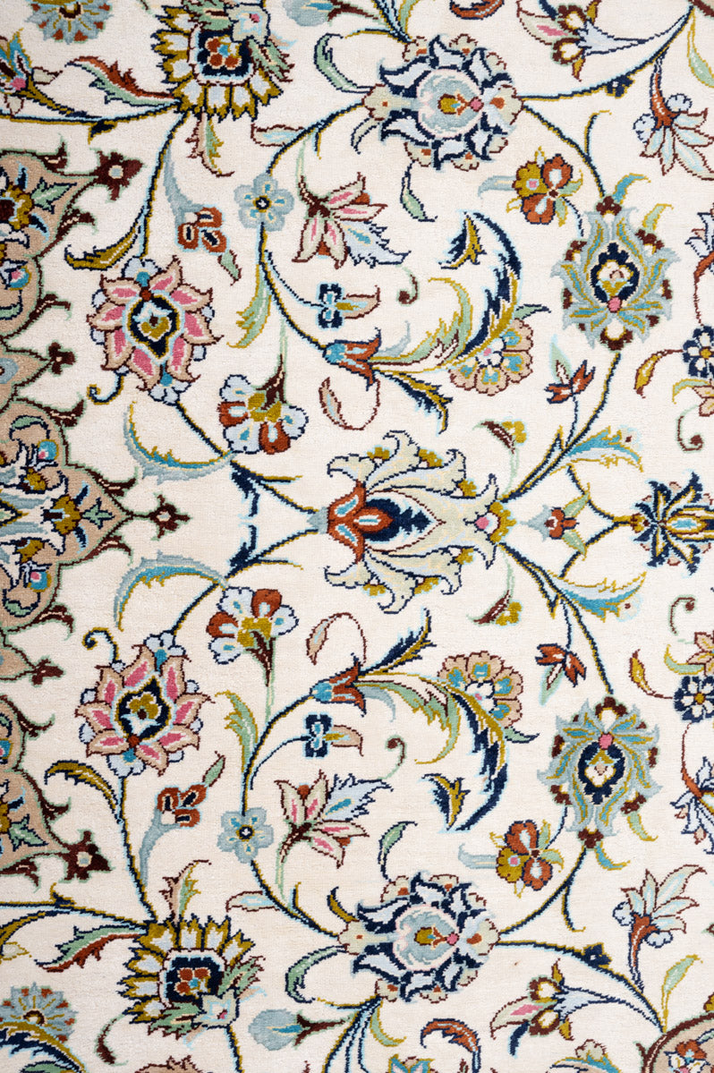 Signed Kashan Silk 344x248cm
