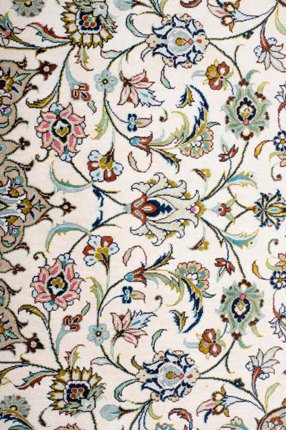 Signed Kashan Silk 344x248cm