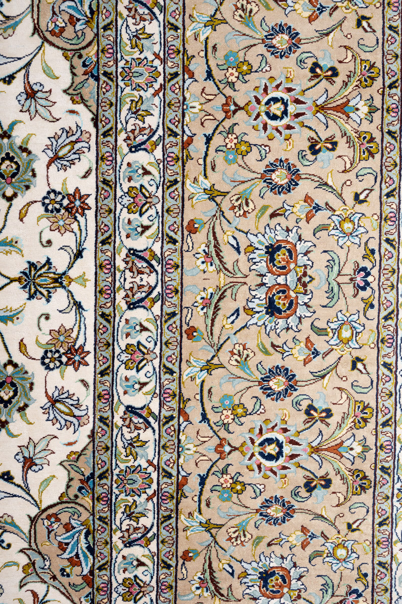 Signed Kashan Silk 344x248cm