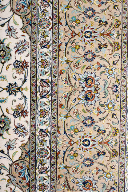 Signed Kashan Silk 344x248cm