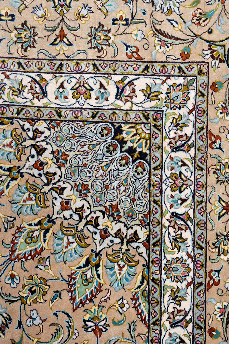 Signed Kashan Silk 344x248cm
