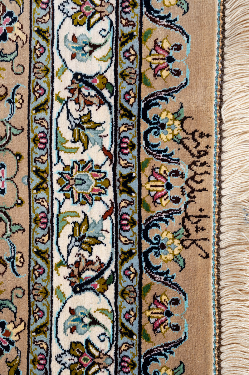 Signed Kashan Silk 344x248cm