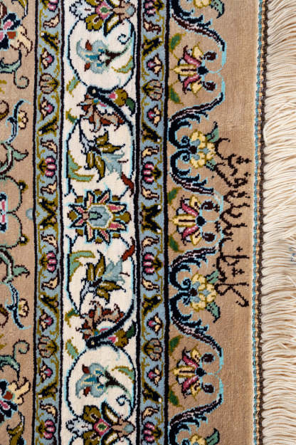Signed Kashan Silk 344x248cm