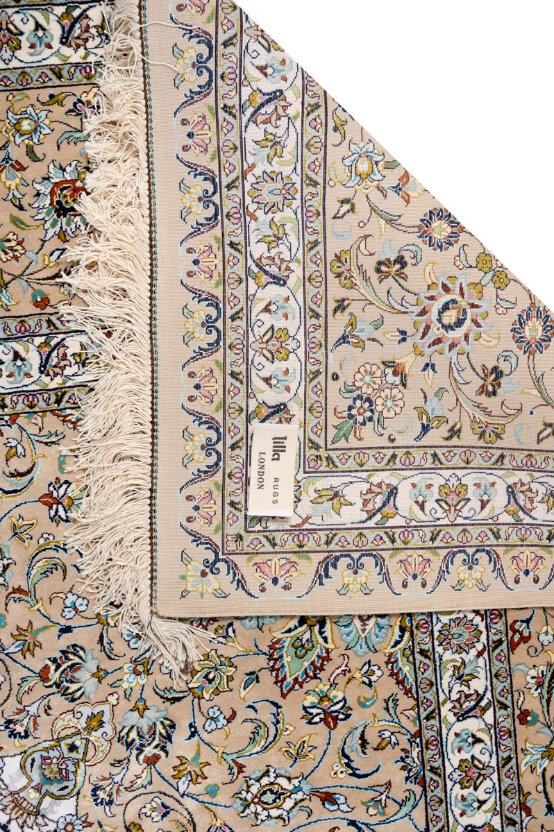 Signed Kashan Silk 344x248cm