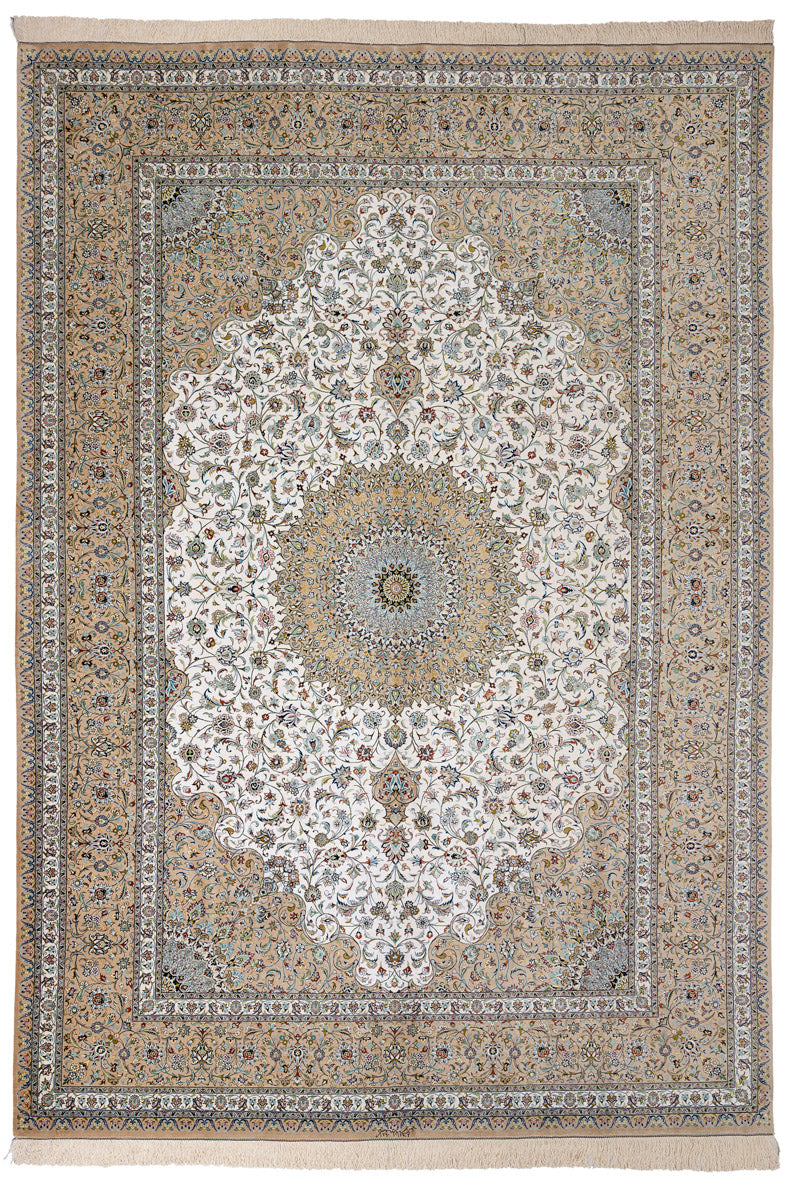 Signed Kashan Silk 344x248cm