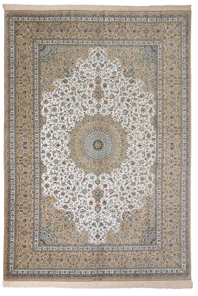 Signed Kashan Silk 344x248cm