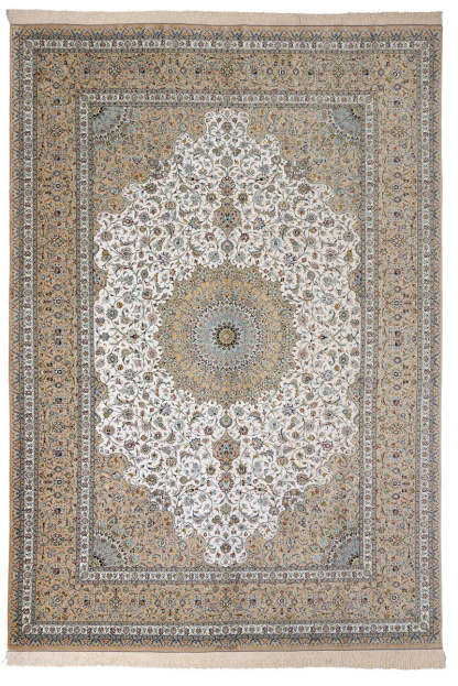 Signed Kashan Silk 344x248cm