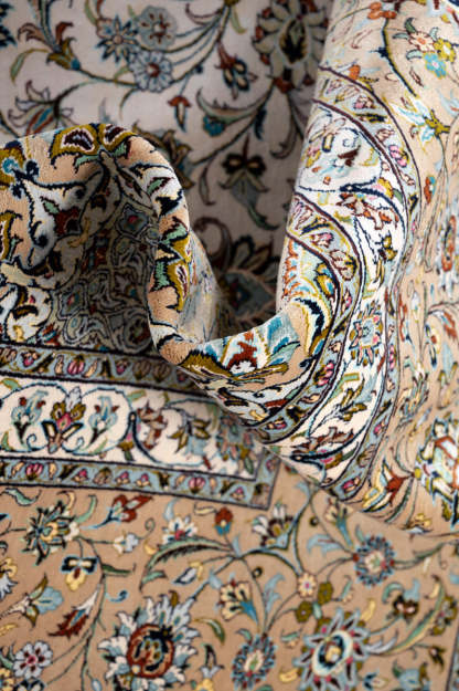Signed Kashan Silk 344x248cm