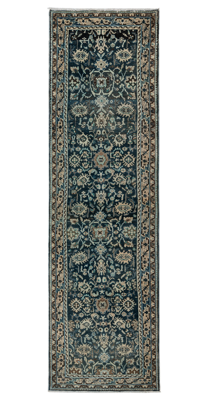 2 Vintage Distressed Sarouk 399x108cm