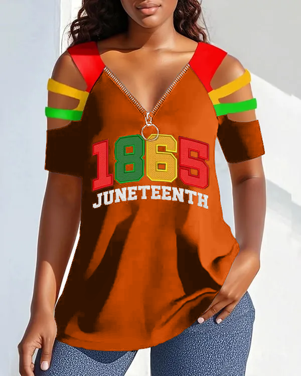 Women's Juneteenth 1865 Print Casual T-Shirt