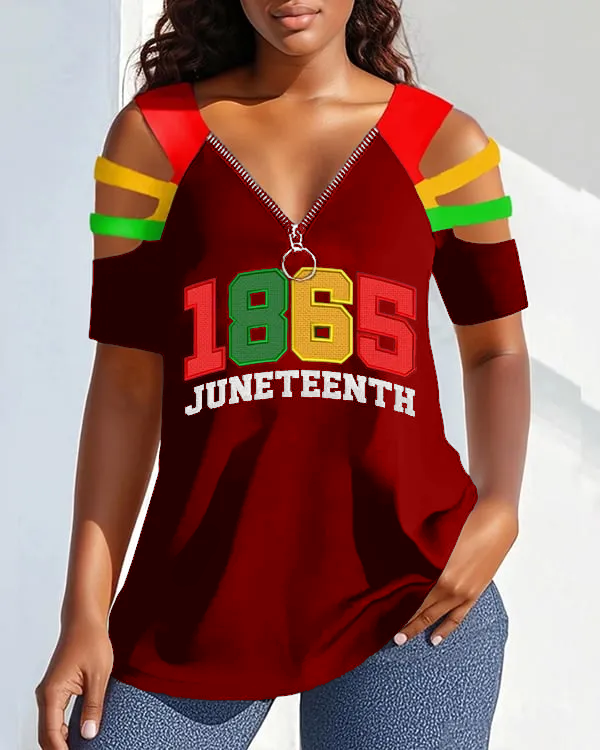 Women's Juneteenth 1865 Print Casual T-Shirt