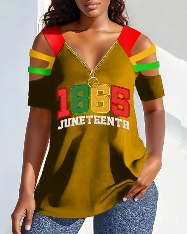 Women's Juneteenth 1865 Print Casual T-Shirt
